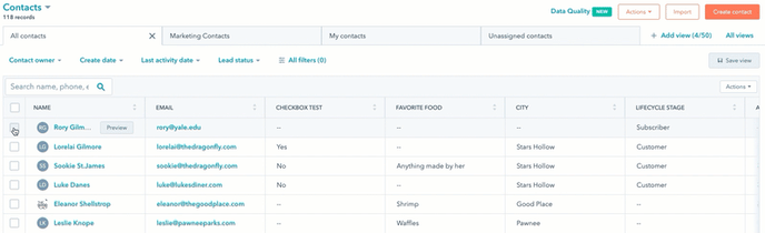Set a marketing contact